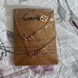 Cancer Zodiac Necklace Set